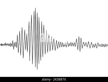 Erdbeben-Seismogramm oder Musik Volumen Welle Illustration. Stock Vektor