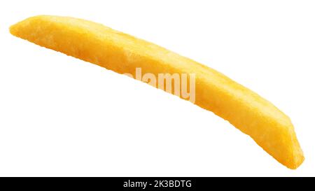 pommes frites, Kartoffelbraten isoliert auf weißem Hintergrund, Schnittpfad, volle Schärfentiefe Stockfoto