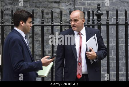 Jake Berry MP (Con: Rossendale und Darwen) Minister ohne Portfolio, in Downing Street, September 2022 Stockfoto