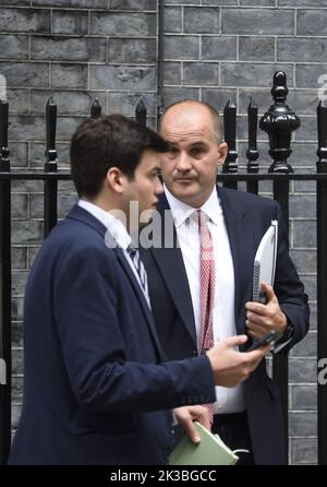 Jake Berry MP (Con: Rossendale und Darwen) Minister ohne Portfolio, in Downing Street, September 2022 Stockfoto