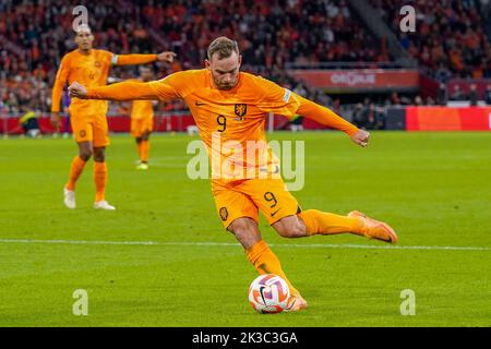 Amsterdam, Niederlande. 25. September 2022. AMSTERDAM, NIEDERLANDE - 25. SEPTEMBER: Vincent Janssen aus den Niederlanden während der UEFA Nations League Ein Spiel der Gruppe 4 zwischen den Niederlanden und Belgien in der Johan Cruijff Arena am 25. September 2022 in Amsterdam, Niederlande (Foto von Andre Weening/Orange Picics) Credit: Orange Pics BV/Alamy Live News Stockfoto