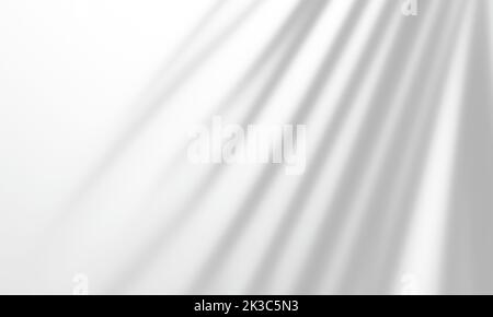 Realistischer Schatten-Overlay-Effekt auf einer weißen Wandhintergrundszene für Foto-, Poster-, Briefpapier-, Wandkunst- und Designpräsentationen Stockfoto