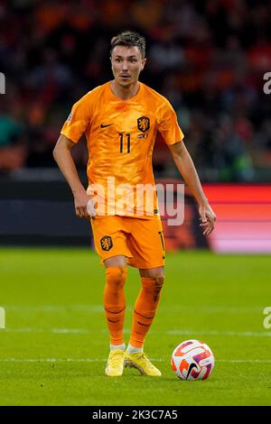 Amsterdam, Niederlande. 25. September 2022. AMSTERDAM, NIEDERLANDE - 25. SEPTEMBER: Steven Berghuis aus den Niederlanden während der UEFA Nations League Ein Gruppe-4-Spiel zwischen den Niederlanden und Belgien in der Johan Cruijff Arena am 25. September 2022 in Amsterdam, Niederlande (Foto von Andre Weening/Orange Picics) Credit: Orange Pics BV/Alamy Live News Stockfoto