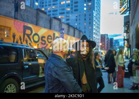 Julian Lennon, nachdem er in der David Letterman Late Show im Ed Sullivan Theater on1697 Broadway, Manhattan in New York City auftrat Stockfoto