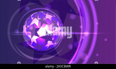 Neonkugel mit Sternen mit Lichteffekt Stock Vektor