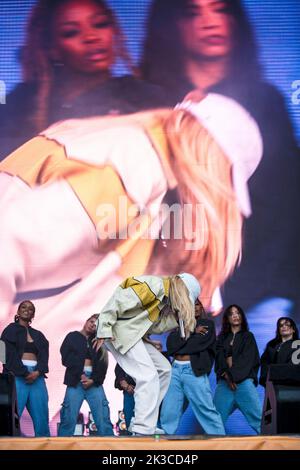 Der Schweizer Rapper Loredana tritt beim Lollapalooza Festival in Berlin auf Stockfoto