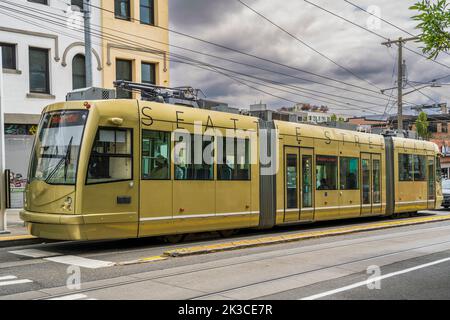 Seattle Straßenbahn in Capitol Hill, Seattle, Washington, USA Stockfoto
