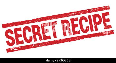 GEHEIMREZEPT Text auf rotem Rechteck Stempel Zeichen geschrieben. Stockfoto