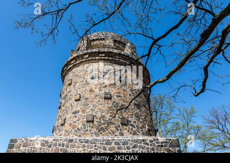 Bismarck Tower Radebeul auf einem der Oberlößnitz Weinberge in der Nähe der Landeshauptstadt Dresden Stockfoto