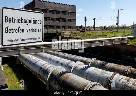 Niederwartha pumpte die Lageranlage, die Penstocks vom oberen Reservoir zum Kraftwerk im unteren Reservoir Stockfoto