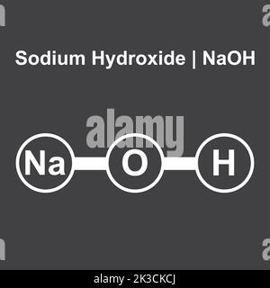 Molekulares Modell des Natriumhydroxid-Moleküls (NaOH). Vektorgrafik. Stock Vektor