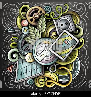 Electric Cars Cartoon Vektor Doodle Design Stock Vektor