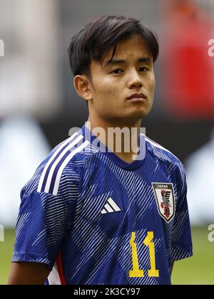 DÜSSELDORF - Takefusa Kubo aus Japan beim Japan-United States International Friendly Match in der Düsseldorfer Arena am 23. September 2022 in Düsseldorf. ANP | Dutch Höhe | Maurice van Steen Stockfoto