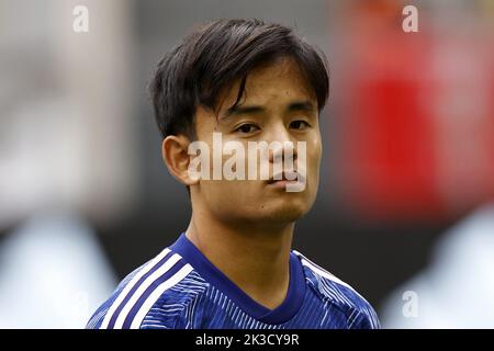 DÜSSELDORF - Takefusa Kubo aus Japan beim Japan-United States International Friendly Match in der Düsseldorfer Arena am 23. September 2022 in Düsseldorf. ANP | Dutch Höhe | Maurice van Steen Stockfoto