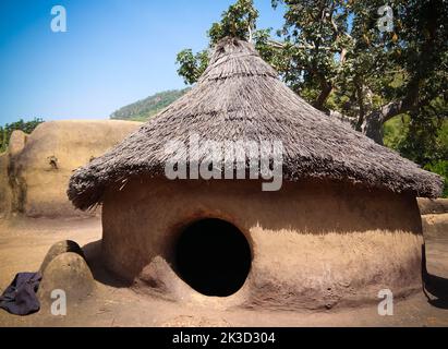 Traditionelle Tammari Menschen Dorf Tamberma an Koutammakou, Land der Batammariba in Kara region, Togo Stockfoto