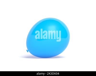 Blauer Ballon isoliert auf weißem Hintergrund. 3D Abbildung. Stockfoto