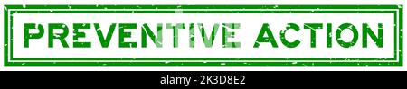 Grunge grün präventive Aktion Wort sqaure Gummidichtung Stempel auf weißem Hintergrund Stock Vektor