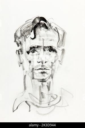 Jack Kerouac (Dessin de Ewa KLOS) Stockfoto