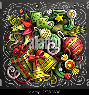 Neujahr Cartoon Vektor Doodle Design Stock Vektor