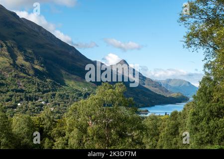 Blick auf Loch Leven in der Nähe von Kinlochleven im schottischen Hochland Stockfoto