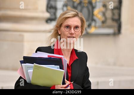 Paris, Frankreich. 26. September 2022. Ministerrat. Agnes PANNIER-RUNACHER, Ministerin für Energiewende. Der Elysée-Palast in Paris, Frankreich am 26. September 2022. (Foto von Lionel Urman/Sipa USA). Quelle: SIPA USA/Alamy Live News Stockfoto