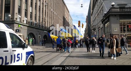 Helsinki, Ukraine, 25/09/2022, ukrainischer Protest gegen Russland in Helsinki.Quelle: VAMI Raitas/ Alamy live News Stockfoto