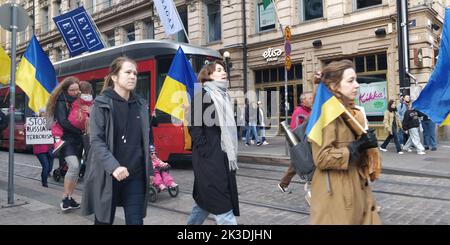 Helsinki, Ukraine, 25/09/2022, ukrainischer Protest gegen Russland in Helsinki.Quelle: VAMI Raitas/ Alamy live News Stockfoto