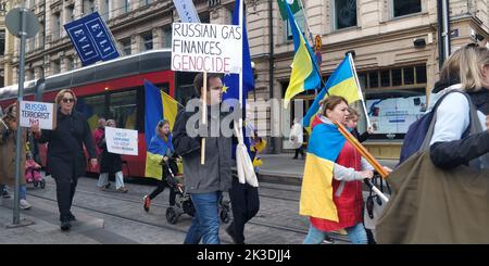 Helsinki, Ukraine, 25/09/2022, ukrainischer Protest gegen Russland in Helsinki.Quelle: VAMI Raitas/ Alamy live News Stockfoto