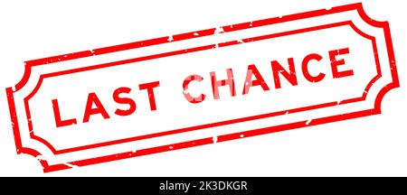 Grunge rot letzte Chance Wort Gummi Stempel auf weißem Hintergrund Stock Vektor