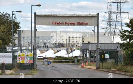 Eingang Zum Fawley Power Station Stockfoto