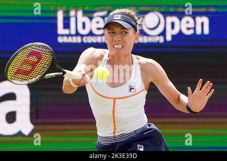 S-HERTOGENBUSCH, NIEDERLANDE - 12. JUNI: Jekaterina Alexandrova aus Russland während der Frauen-Singles Finale zwischen Aryna Sabalenka aus Weißrussland und Jekaterina Alexandrova aus Russland beim Autotron am 12. Juni 2022 in 's-Hertogenbosch, Niederlande (Foto: Joris Verwijst/BSR Agency) Stockfoto