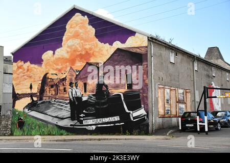 Graffiti an der Wand, Athy, County Kildare, Irland Stockfoto