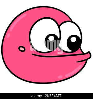 Ein farbenfrohes Vektorbild eines lustigen rosa Gesichts Stock Vektor