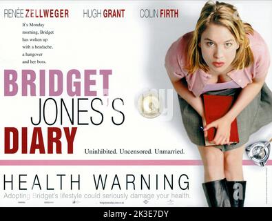 Bridget Jones's Tagebuch 2001. Bridget Jones's Diary Movie Poster. Renee Zellweger Stockfoto