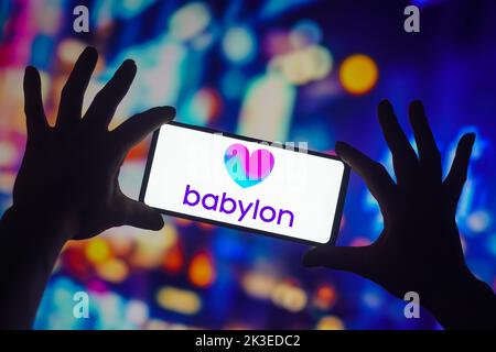 Brasilien. 26. September 2022. In dieser Fototafel wird das Babylon-Logo auf einem Smartphone angezeigt. (Foto von Rafael Henrique/SOPA Images/Sipa USA) Quelle: SIPA USA/Alamy Live News Stockfoto