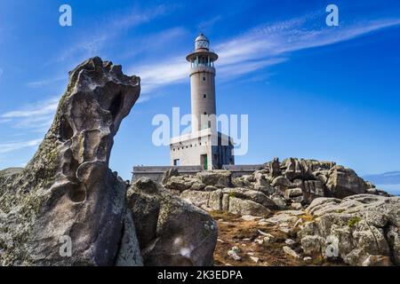 Leuchtturm Punta Nariga, Costa de la Morte, Galicien, Spanien Stockfoto