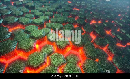 Ein Wabenhintergrund (3D Rendering) Stockfoto