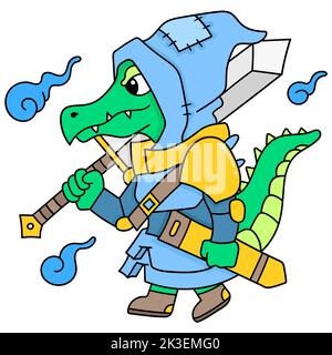 Ein Überträger eines Krokodil-Zeichentrickzeichens Stock Vektor