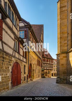 Blick auf die alte Kessler Weinfabrik in der historischen Altstadt Esslingen. Baden Württemberg, Deutschland, Europa Stockfoto