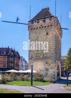 Schelztorturm mittelalterlicher Torturm in Esslingen am Neckar. Baden Württemberg, Deutschland, Europa Stockfoto