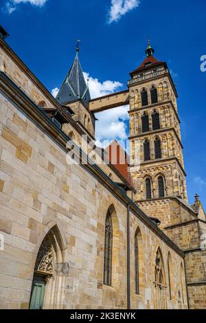 Die Kirchtürme der St. Dionysius-Kirche (Stadtkirche St. Dionys), Esslingen (Esslingen-am-Neckar), Baden-Württemberg, Deutschland, Europa Stockfoto