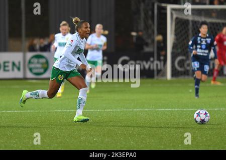 Stockholm, Schweden. 26. September 2022. Stockholm, Schweden, 26. 2022. September: Madelen Janogy (9 Hammarby) im Spiel in der Schwedischen Liga OBOS Damallsvenskan am 26. 2022. September zwischen Hammarby IF und Linkoping FC bei Hammarby IP in Stockholm, Schweden (Peter Sonander/SPP) Quelle: SPP Sport Pressefoto. /Alamy Live News Stockfoto