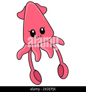 Ein farbenfrohes Vektorbild eines Kraken Stock Vektor