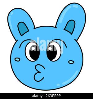 Eine farbenfrohe Vektordarstellung eines blauen Tiergesichts Stock Vektor