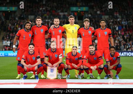 London, Großbritannien. 26. September 2022. London, England, Montag, 26.. September 2022 Englisches Team während des Spiels der UEFA Nations League Group 3 zwischen England und Deutschland im Wembley-Stadion in London, England (Sports Press Photo SPP) Quelle: SPP Sport Press Photo. /Alamy Live News Stockfoto