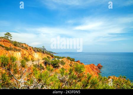 Küstenstraße bei Estelle, Französische Riviera, Frankreich Stockfoto