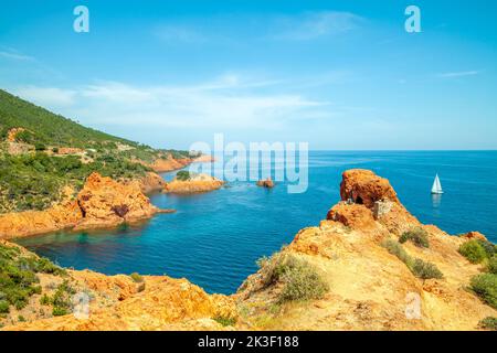Küstenstraße bei Estelle, Französische Riviera, Frankreich Stockfoto