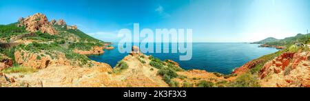Küstenstraße bei Estelle, Französische Riviera, Frankreich Stockfoto