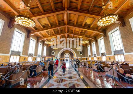 Los Angeles, 23 2014. August - Innenansicht des historischen Gewerkschaftsbahnhofs Stockfoto