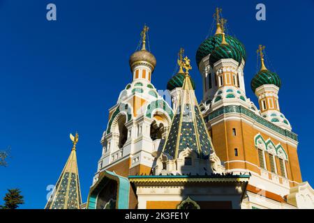 Die orthodoxe Kathedrale von Saint Nicolas in Nizza Stockfoto